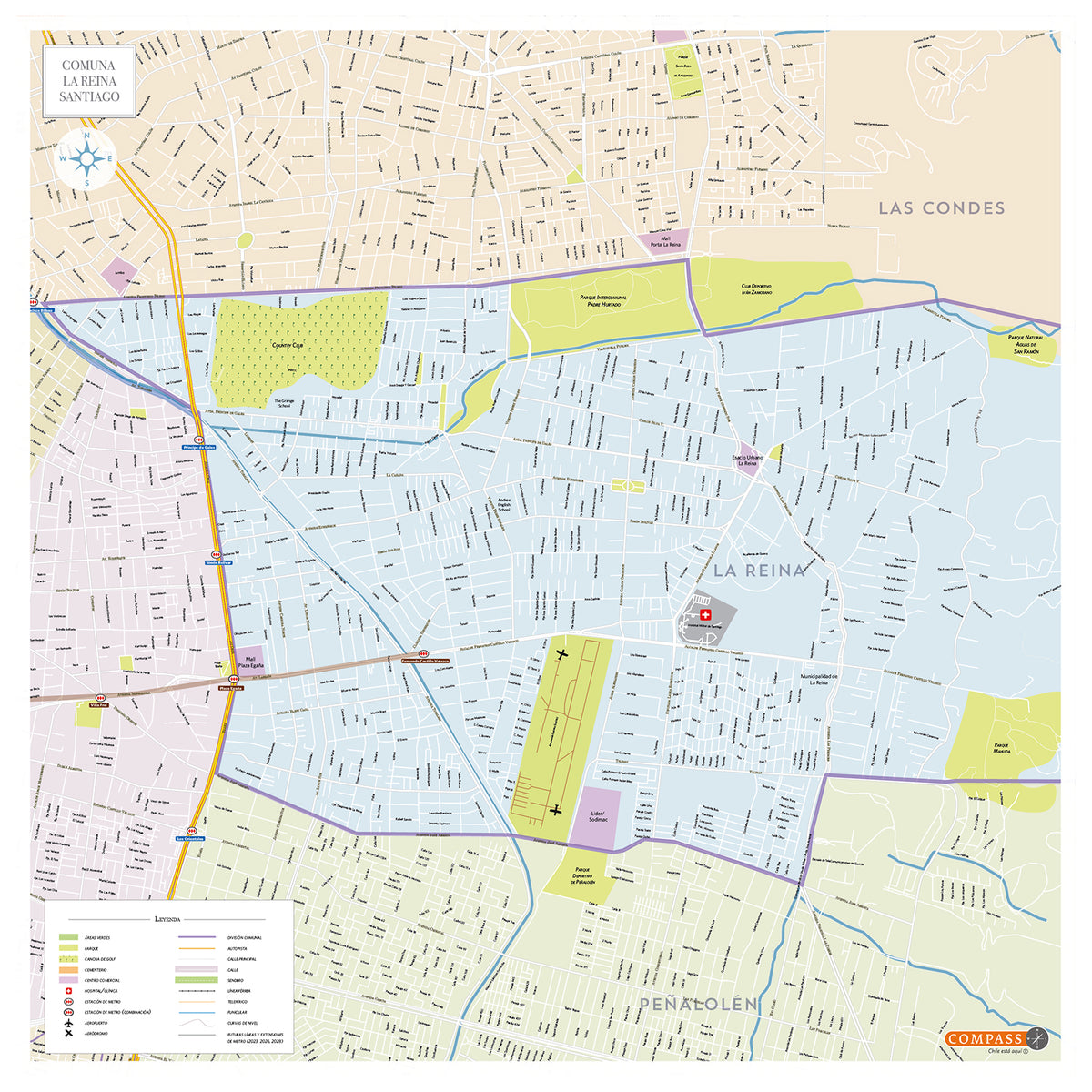 Mapa Comuna de La Reina – Editorial Compass