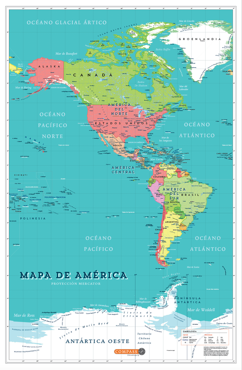Mapa Político De América Editorial Compass 2792